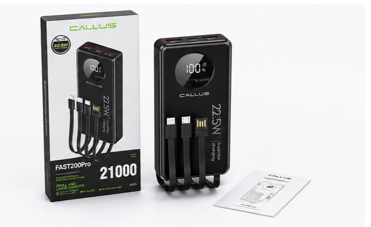 پاوربانک CALLUS FAST200 Pro ظرفیت 21000 میلیآمپر