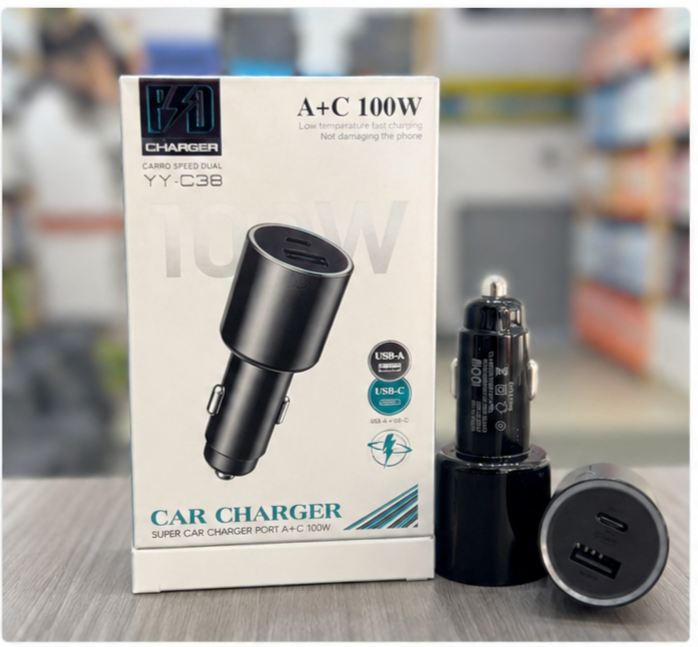 شارژر فندکی 100 وات مدل YY-C38 (A+C)