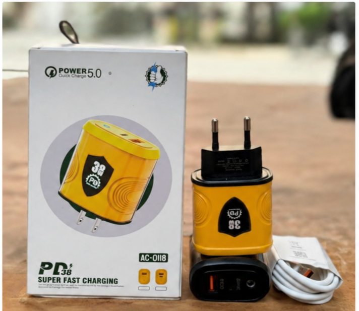 شارژر فست 38 وات با کابلPD مدل AC-0118 با